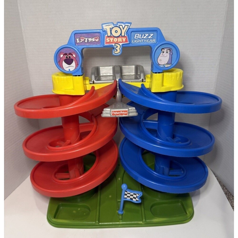 Fisher-Price Toy Story 3 Big Spiral Speedway Buzz Lightyear Lotso Playset WORKS